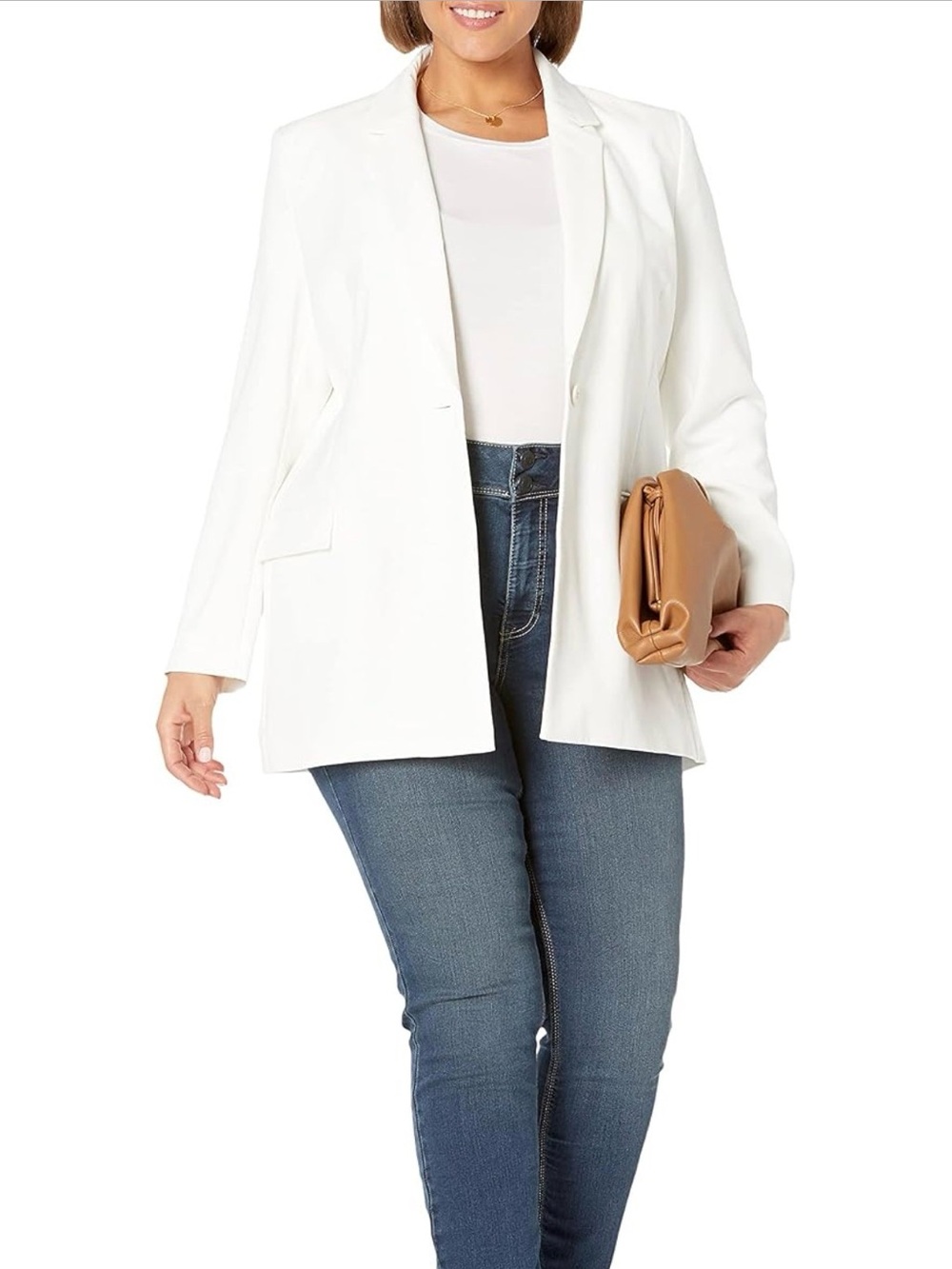 The Drop Blake Long Blazer Ivory 4X - Single-Button Suit Jacket